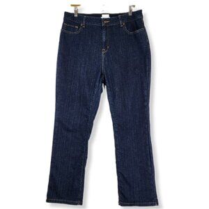 L. L. Bean Classic Fit Flannel Lined Jeans Womens 14 Petite Straight‎ Leg Dark